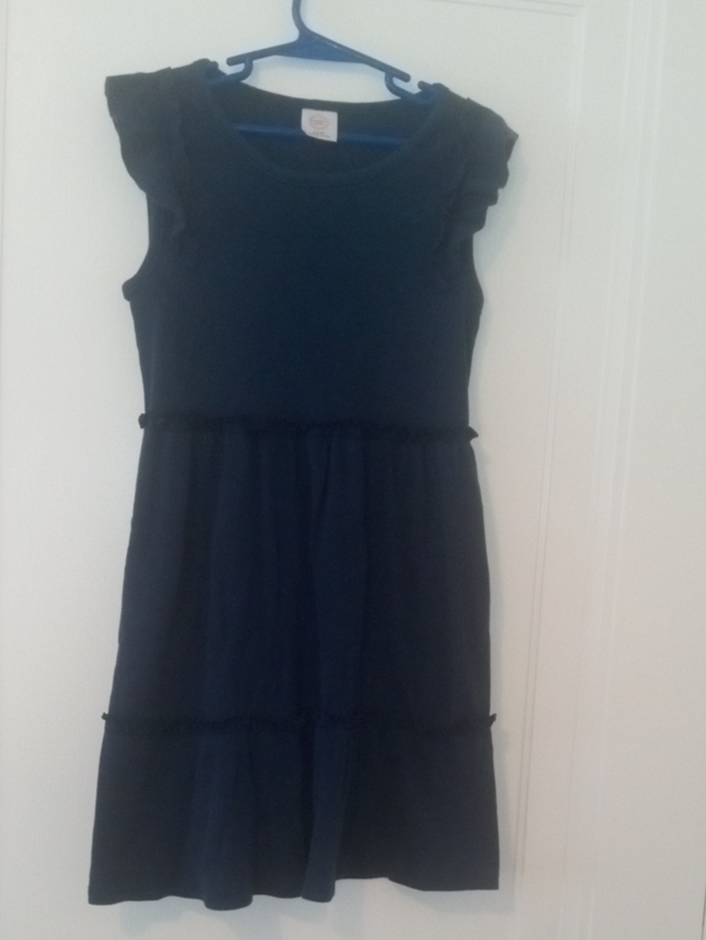 girl 6 short sleeve navy blue dress